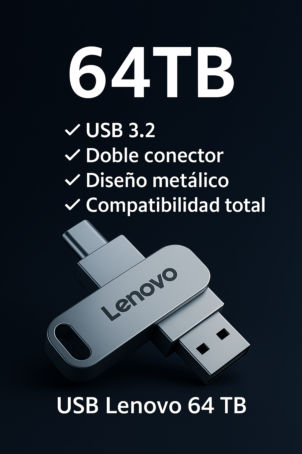 USB Lenovo 64 TB – Potencia portátil para profesionales